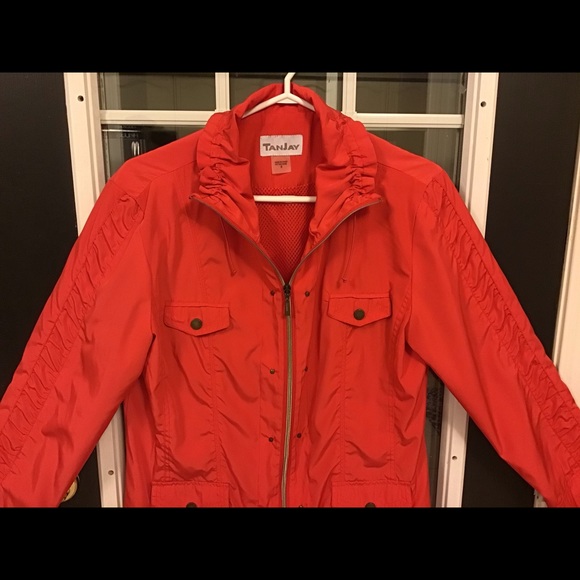 🧥 Ladies Orange Jacket Tan Jay Size 8 - Picture 2 of 5